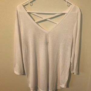 American Eagle V-neck Tee with Cross Back